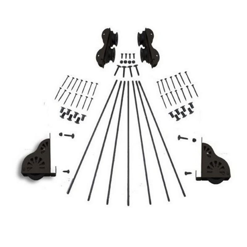 Rolling Hardware Kit with Break for 16" Wide Library Ladder, Oil Rubbed Bronze Finish