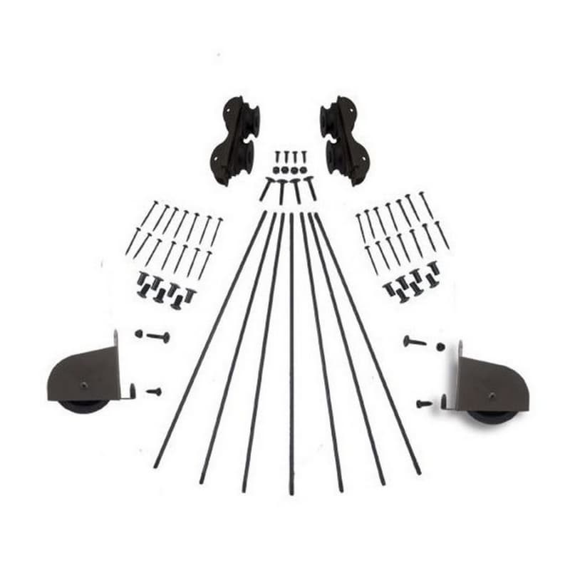 Contemporary Rolling Hardware Kit for 16" Wide Library Ladder, Oil Rubbed Bronze Finish