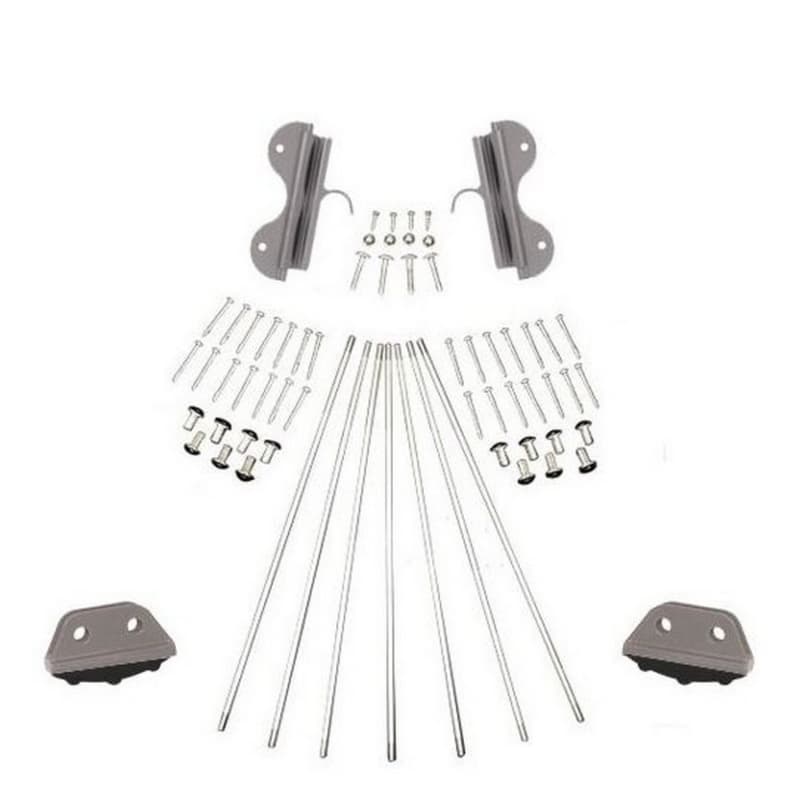 Ladder Hardware Kit for 20" Wide Library Ladder, Satin Nickel Finish