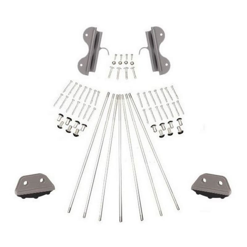 Ladder Hardware Kit for 16" Wide Library Ladder, Satin Nickel Finish