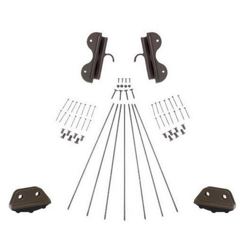 Ladder Hardware Kit for 16" Wide Library Ladder, Oil Rubbed Bronze Finish