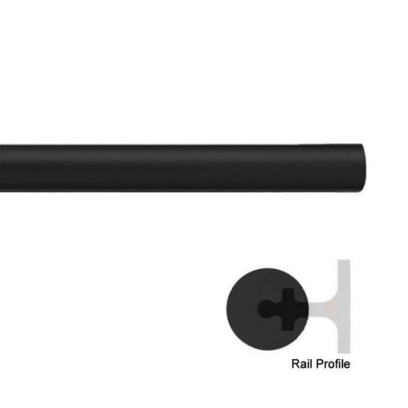 72" Extension Rail for Rolling Library Ladder, Black Finish