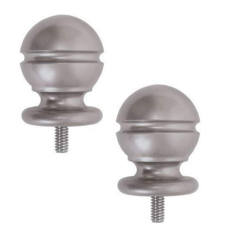 Rail End Cap Kit with 1-1/2" Ball, Satin Nickel Finish