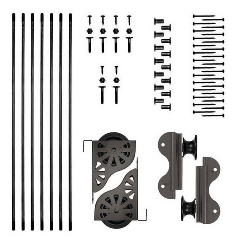 Rolling Hook Ladder Hardware Kit for 16" Wide Library Ladder, Oil Rubbed Bronze Finish