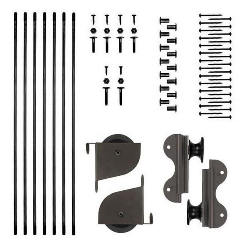Contemporary Rolling Hook Ladder Hardware Kit for 16" Wide Library Ladder, Oil Rubbed Bronze Finish