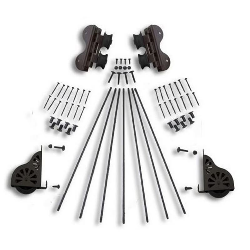 Swivel Rolling Hardware Kit for 16" Wide Library Ladder, Oil Rubbed Bronze Finish