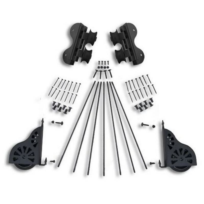 Swivel Rolling Hardware Kit for 16" Wide Library Ladder, Black Finish