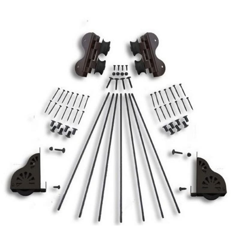 Swivel Rolling Hardware Kit with Brake for 16" Wide Library Ladder, Oil Rubbed Bronze Finish