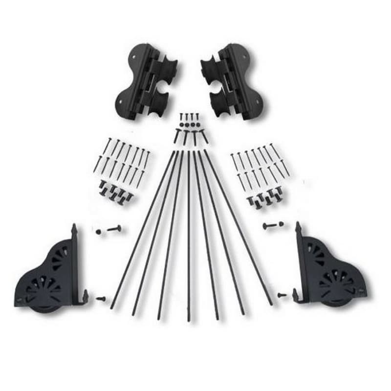 Swivel Rolling Hardware Kit with Brake for 16" Wide Library Ladder, Black Finish