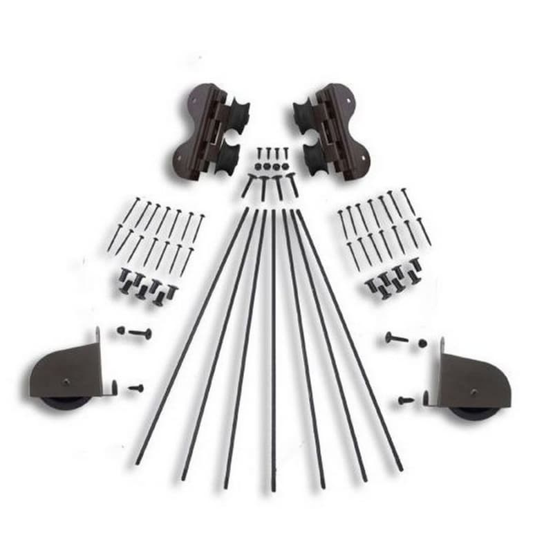 Contemporary Swivel Rolling Hardware Kit for 16" Wide Library Ladder, Oil Rubbed Bronze Finish