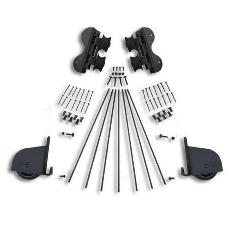 Contemporary Swivel Rolling Hardware Kit for 16" Wide Library Ladder, Black Finish