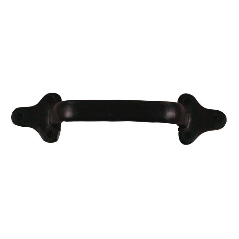 11" Iron Hertitage Handle for Rolling Barn Doors, Gloss Black