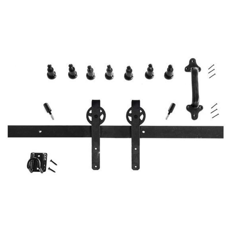 Mini Strap Hardware Kit for Rolling Barn Doors, Black