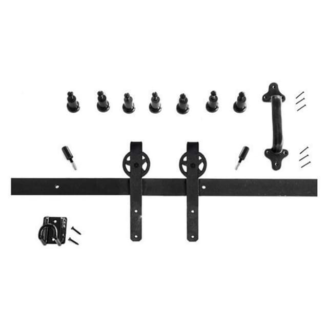 Mini Strap Hardware Kit for Rolling Barn Doors, Black
