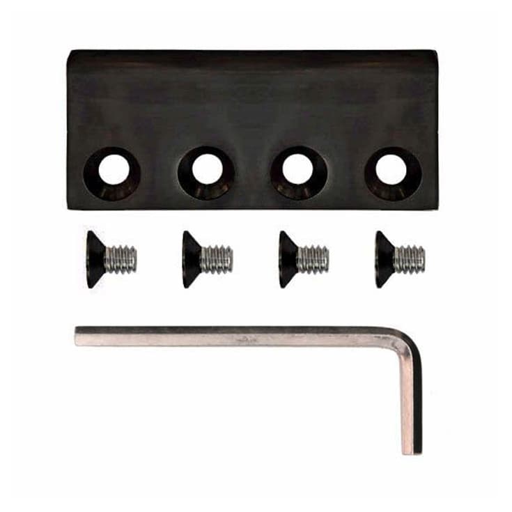 Steel Flat Rail Connector for Rolling Barn Doors, Black