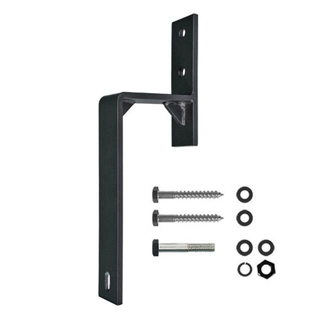 Steel Flat Rail Bypass Bracket for Rolling Barn Doors, Black