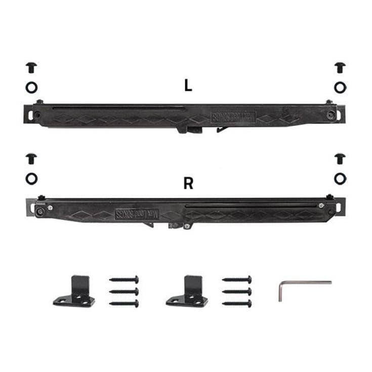 Soft Close Mechanism for Flat Rail Rolling Barn Doors, Black
