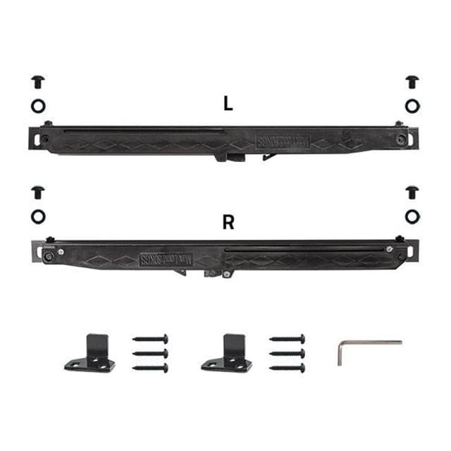 Soft Close Mechanism for Flat Rail Rolling Barn Doors, Black