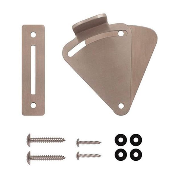 Latch and Strike Plate for Rolling Rolling Barn Doors, Stainless Steel