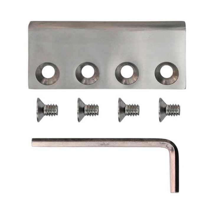 Flat Rail Connector for Rolling Barn Doors, Stainless Steel