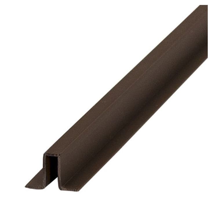 36" Floor Mount Channel for Rolling Barn Doors, Brown Plastic