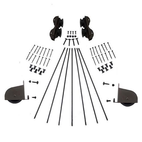 Contemporary Rolling Hardware Kit with Break for 16" Wide Library Ladder, Oil Rubbed Bronze Finish