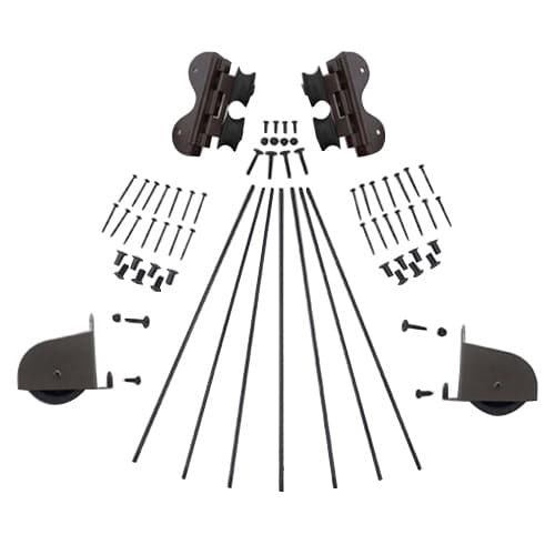 Contemporary Swivel Rolling Hardware Kit with Brake for 16" Wide Library Ladder, Oil Rubbed Bronze Finish Finish