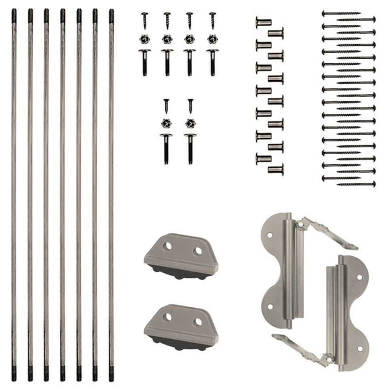 Stationary Mount Hardware Kit for 20" Wide Library Ladder, Satin Nickel Finish Finish