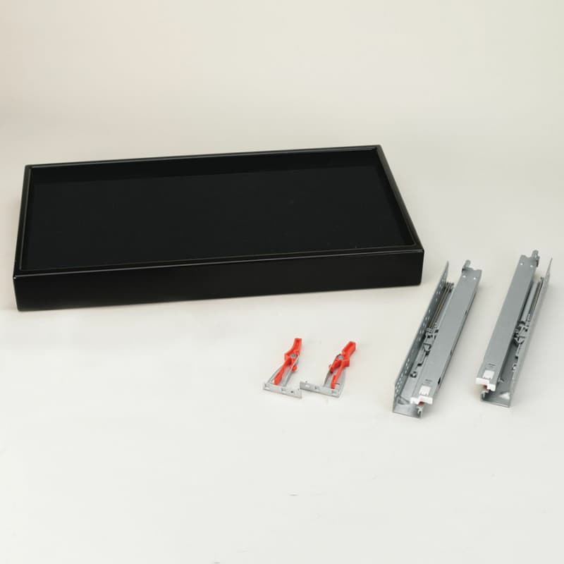 3-1/8" x 30" x 14" Jewelry Organizer, Black Finish