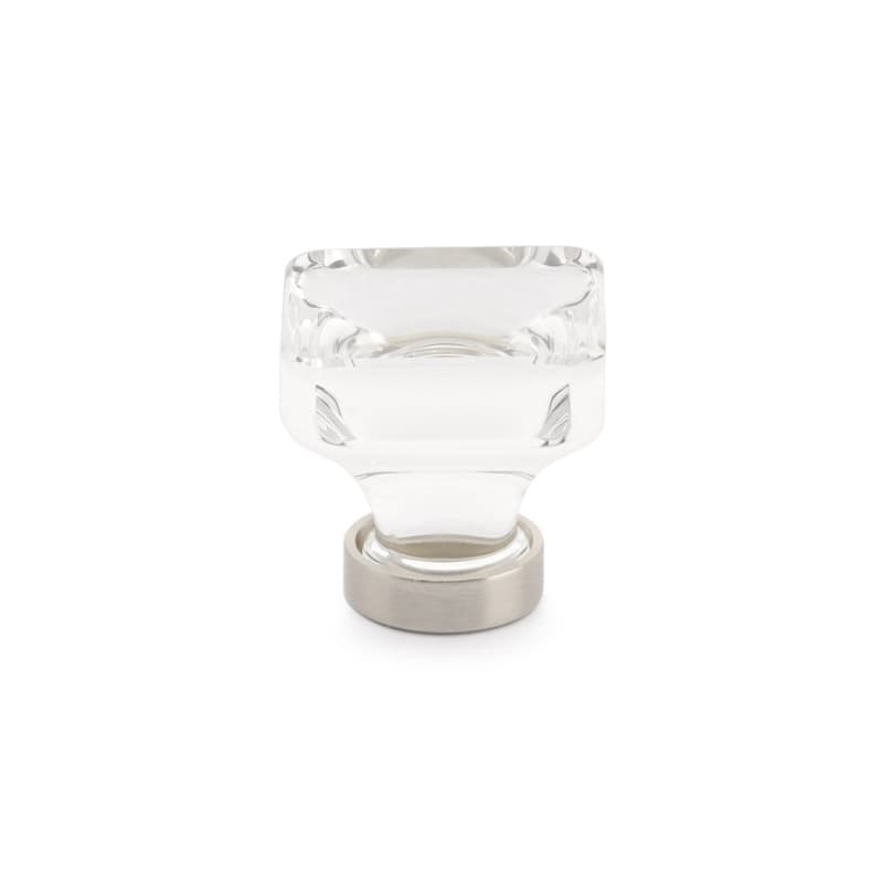 1-3/8" Lido Glass Cabinet Knob, Satin Nickel