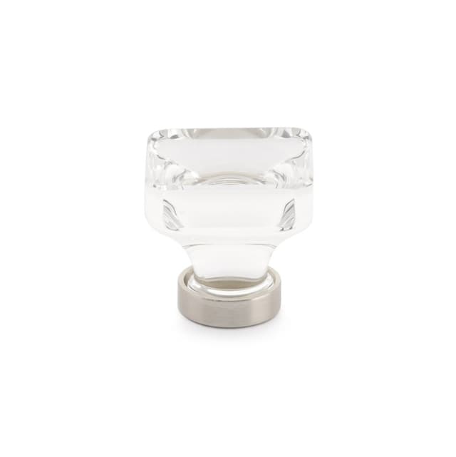 1-3/8" Lido Glass Cabinet Knob, Satin Nickel