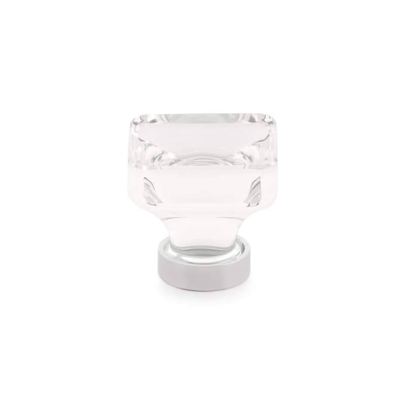 1-3/8" Lido Glass Cabinet Knob, Polished Chrome