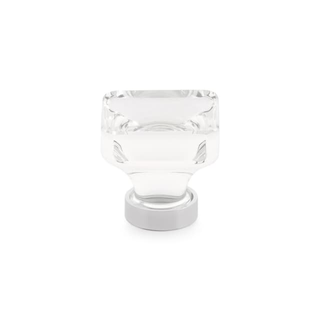 1-3/8" Lido Glass Cabinet Knob, Polished Chrome