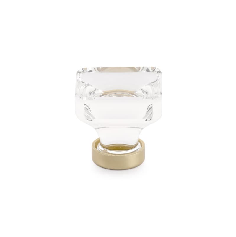 1-3/8" Lido Glass Cabinet Knob, Satin Brass