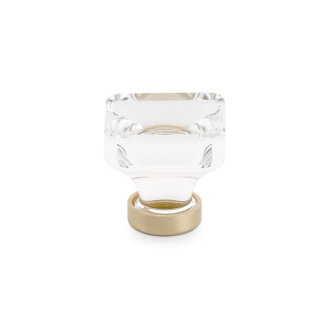 1-3/8" Lido Glass Cabinet Knob, Satin Brass