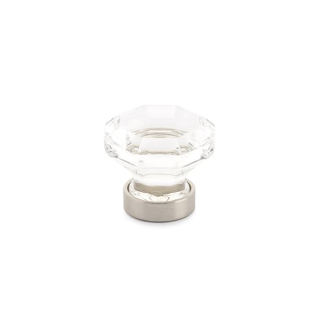 1-1/4" Old Town Glass Cabinet Knob, Satin Nickel