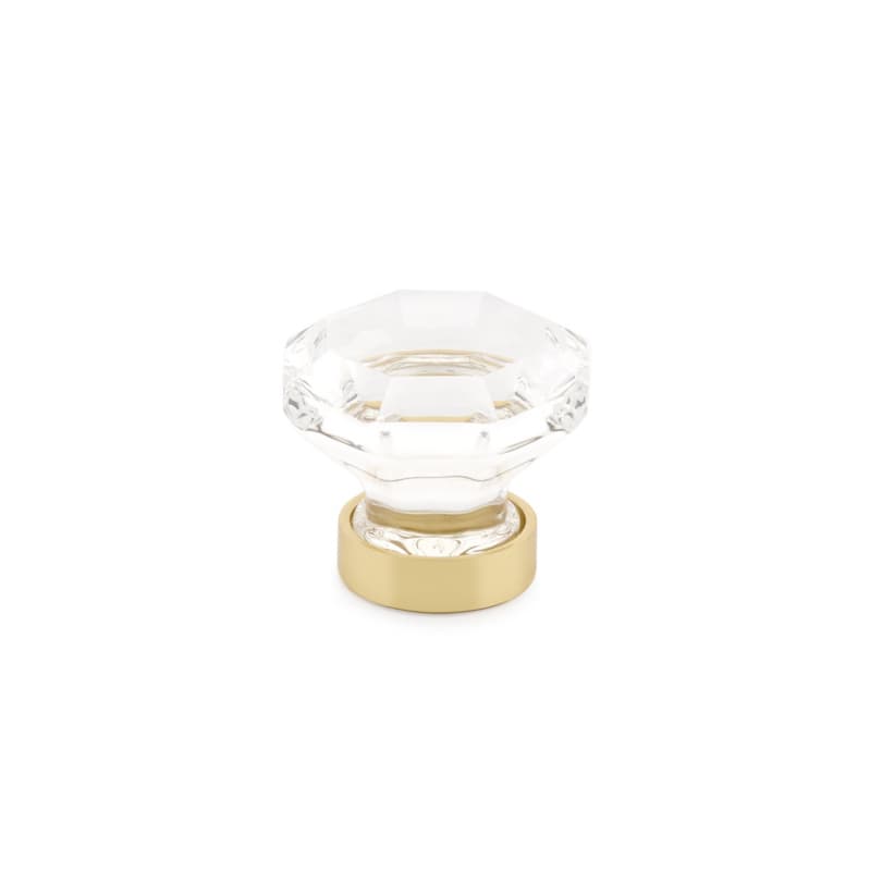 1-1/4" Old Town Glass Cabinet Knob, Polished Brass