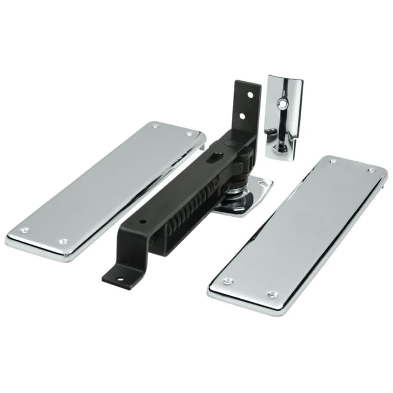 DASH95 Double-Action Spring Hinge, 3-3/4" x 9-1/4", Polished Chrome