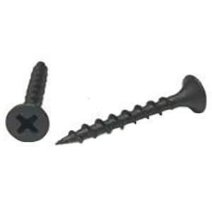 #6 x 1" Bugle Head Drywall Screw, Phillips Drive Coarse Thread and Sharp Point, Black, Box of 10 Thousand by Wurth