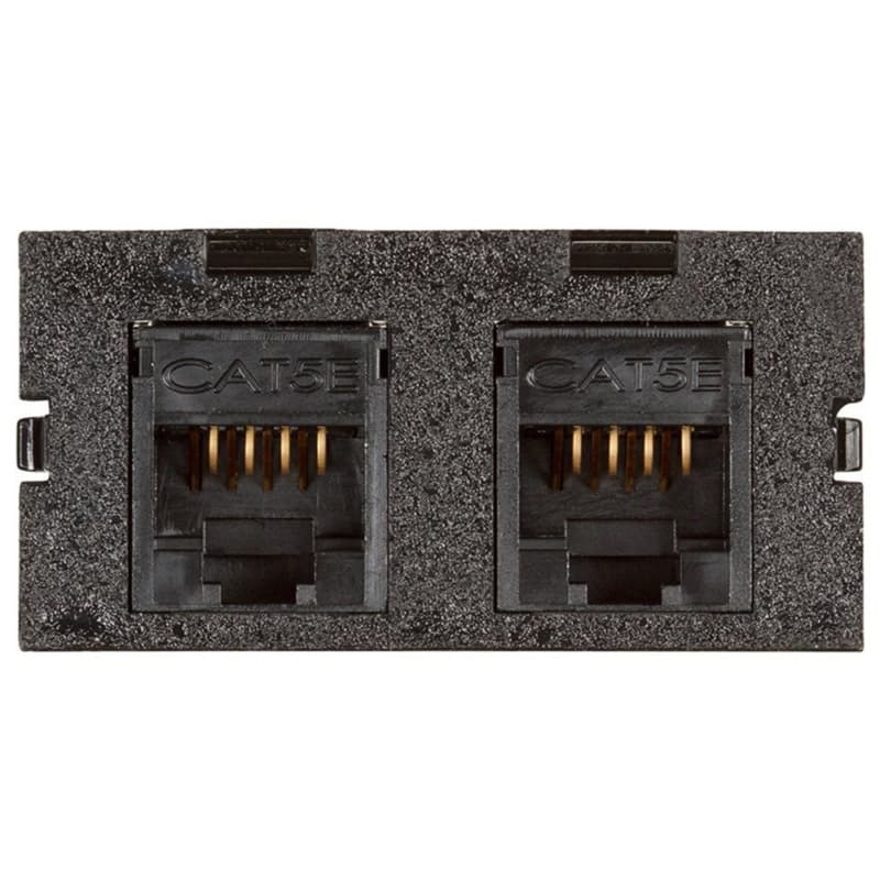 Dual Cat5e RJ45, Black