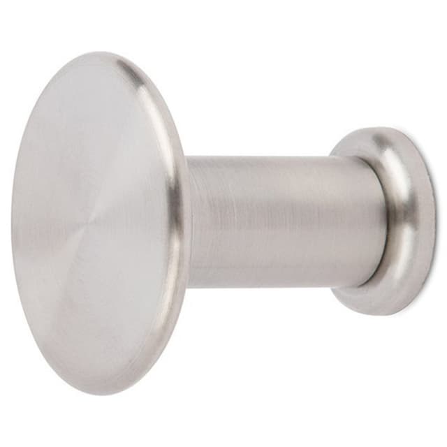 CH23 Button Coat Hook, Satin Stainless Steel