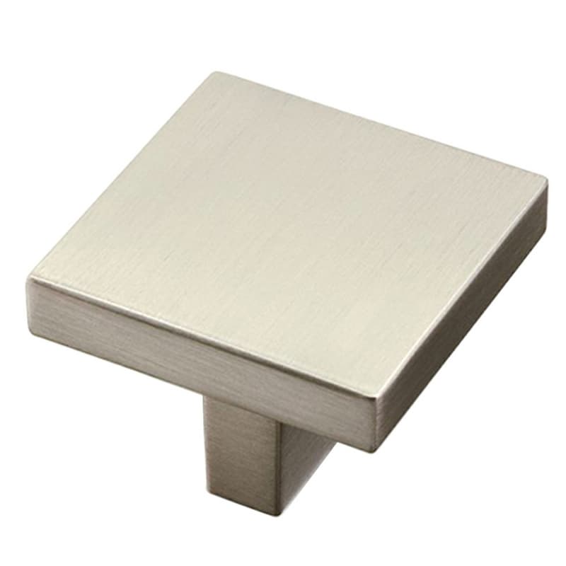 1-25/32" Flat Square Cabinet Knob, Satin Nickel