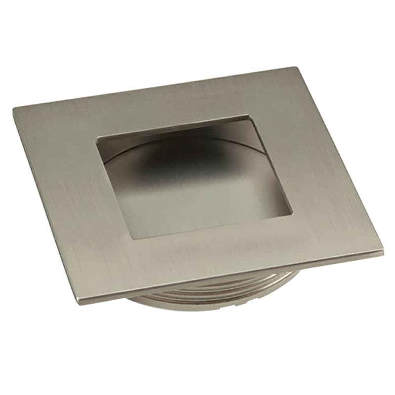 1-19/32" Square Frame Flush Pull, Satin Nickel