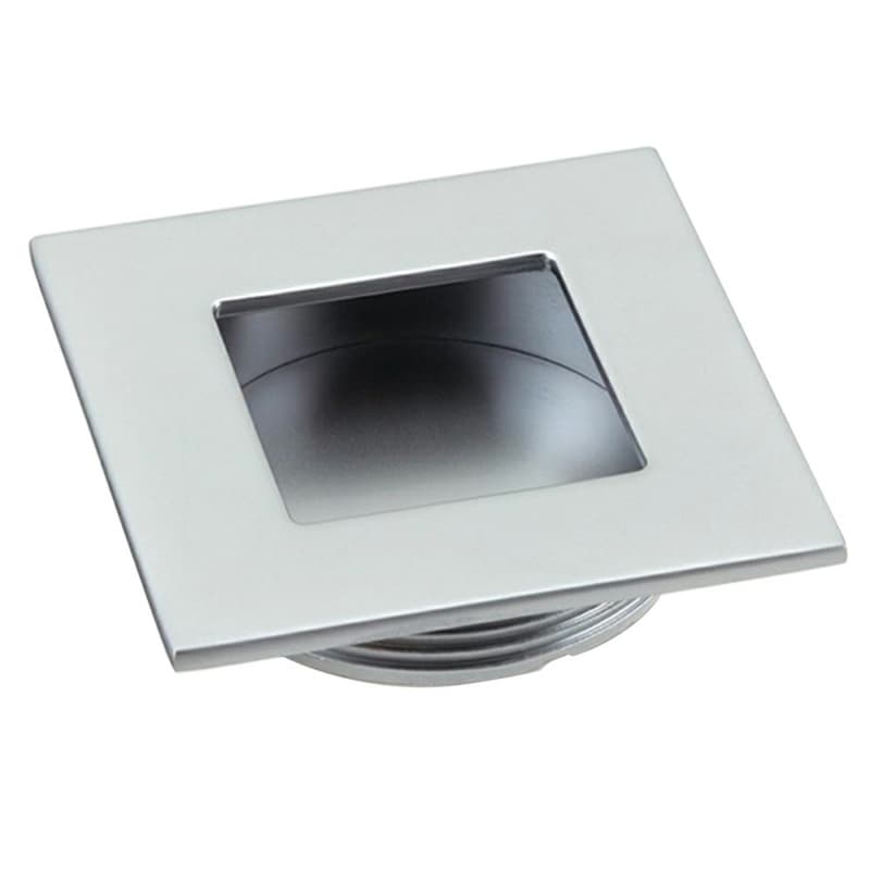 1-19/32" Large Square Frame Flush Pull, Matte Chrome