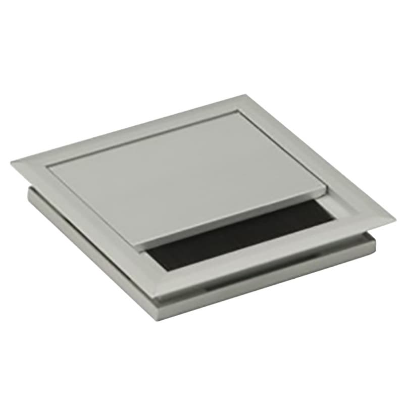 3-15/16" Square Desk Grommet, Satin Aluminum