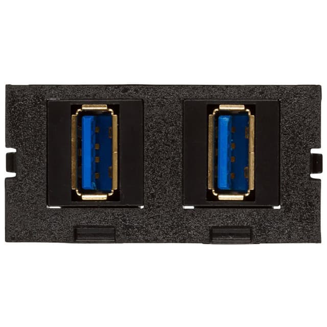 Dual USB A Connector, Black