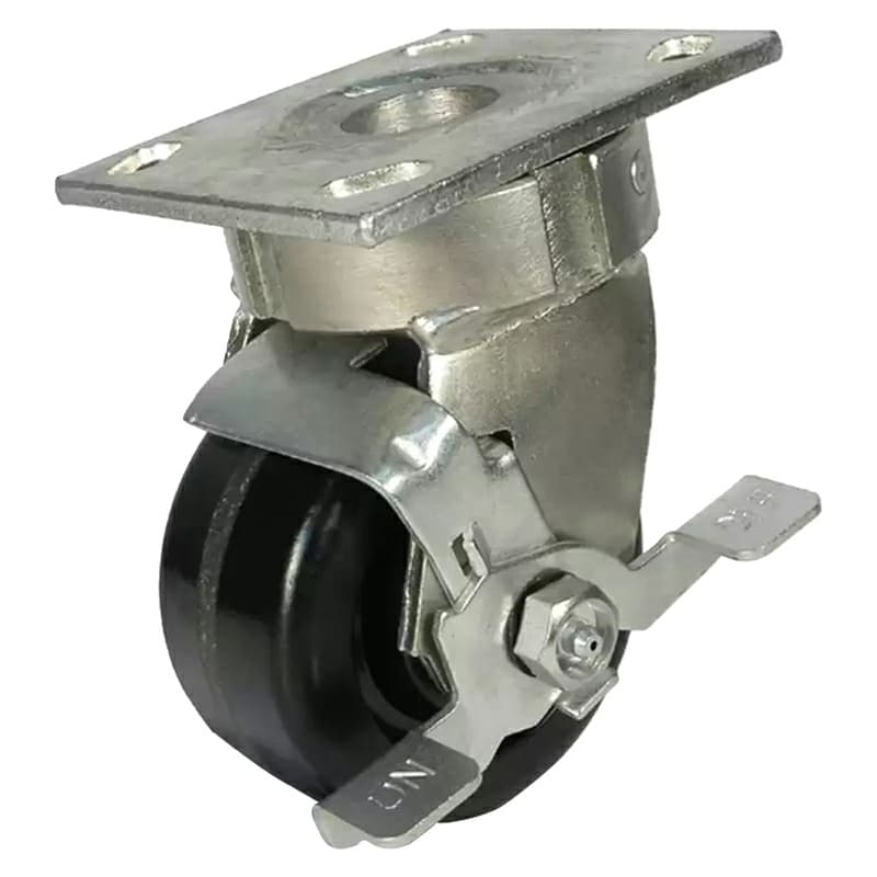 4" Phenolic Kingpinless Swivel Caster with Brake