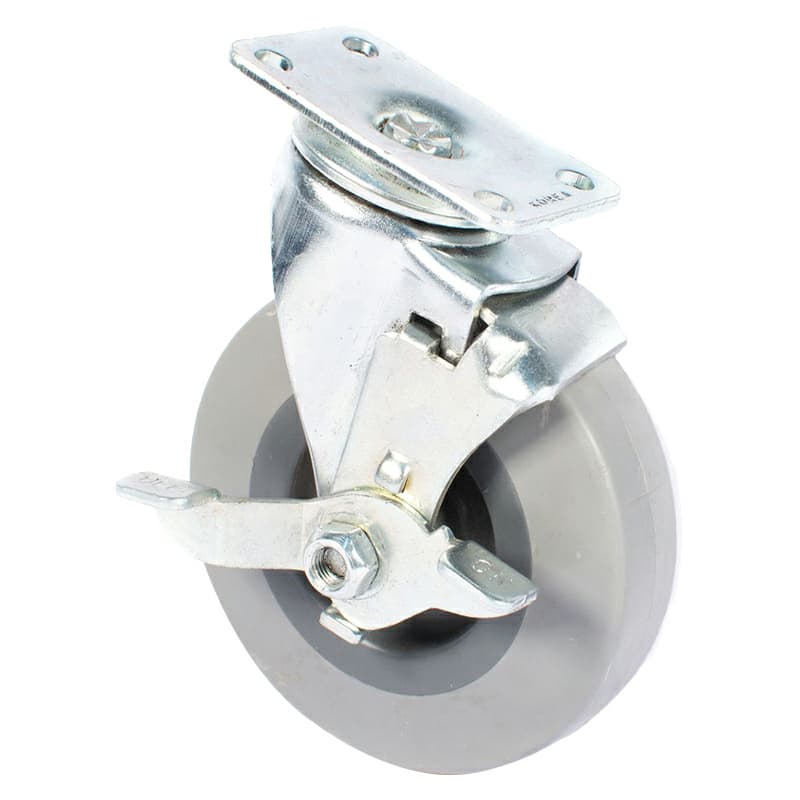 3" C-L Light Duty Rubber Swivel Caster with Brake