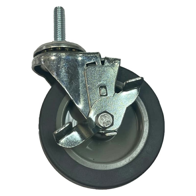 3" C-L Light Duty Non-Marking Rubber Swivel Caster with Brake