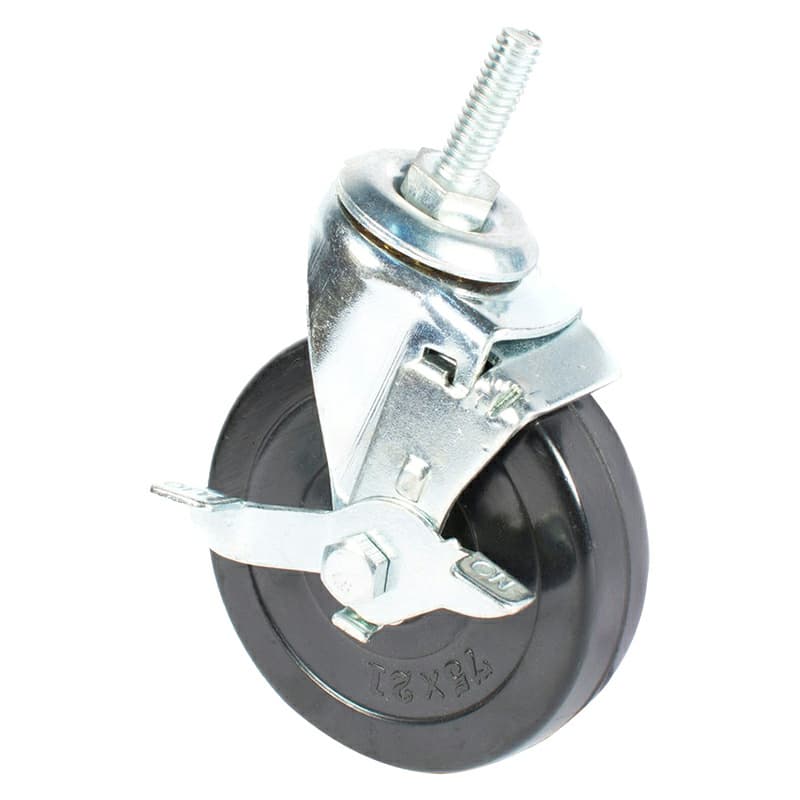 3" C-L Light Duty Hard Rubber Swivel Caster with Brake